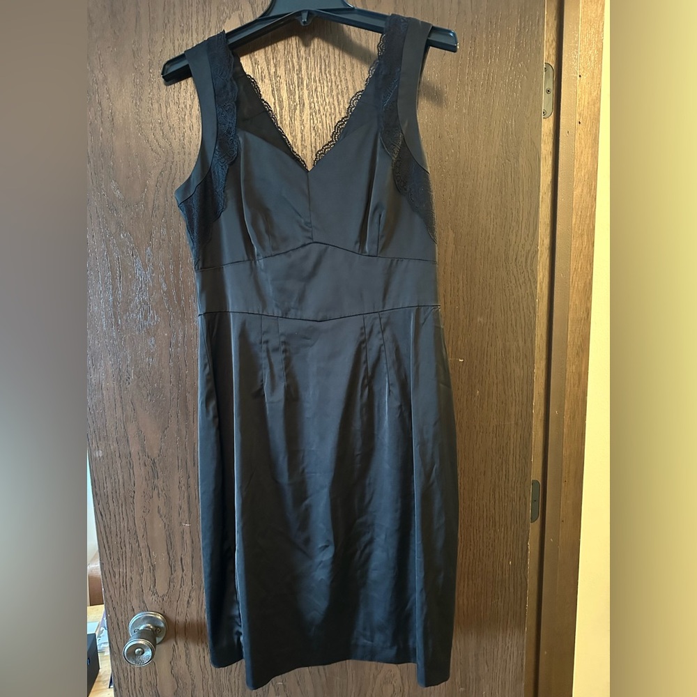 H&M Black Mini Dress V-Neck A-Line